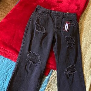 Black 90s straight leg jeans